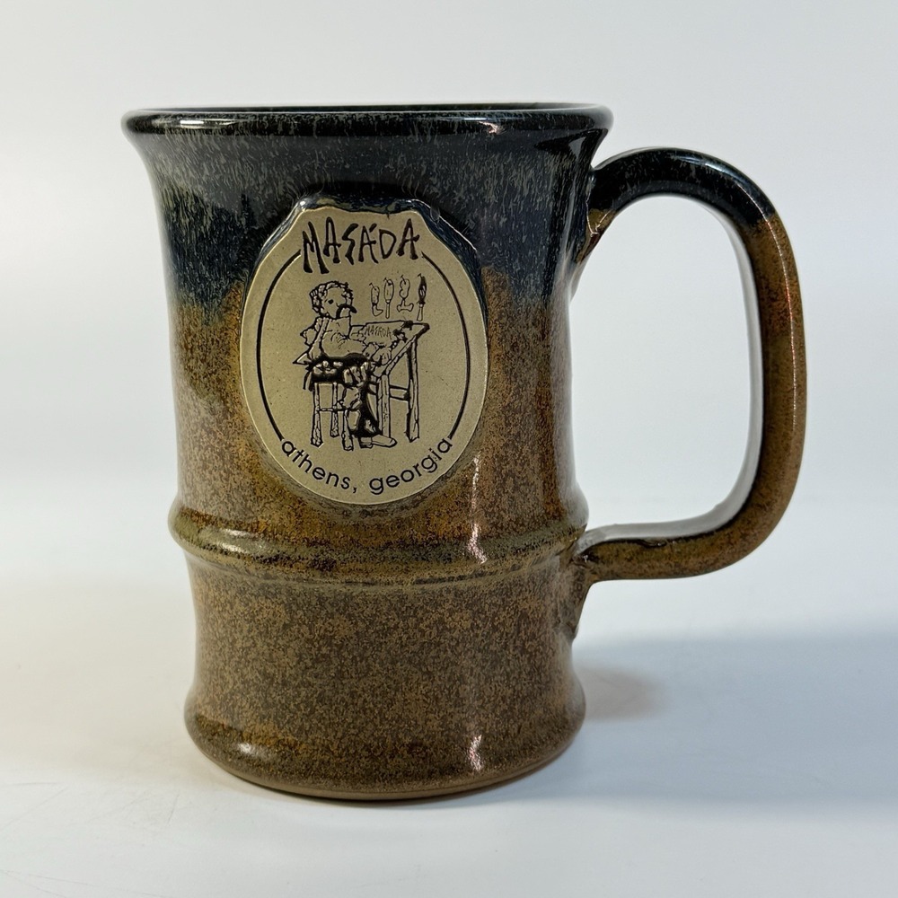 Masada‎ Leather & Crafts Shoppe Athens Ga. Coffee Mug Stoneware Studio Pottery